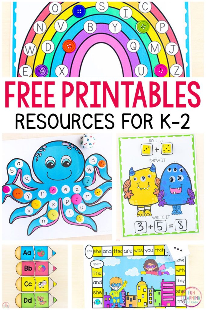 200 Free Printables And Activities For Kids In Grades Preschool