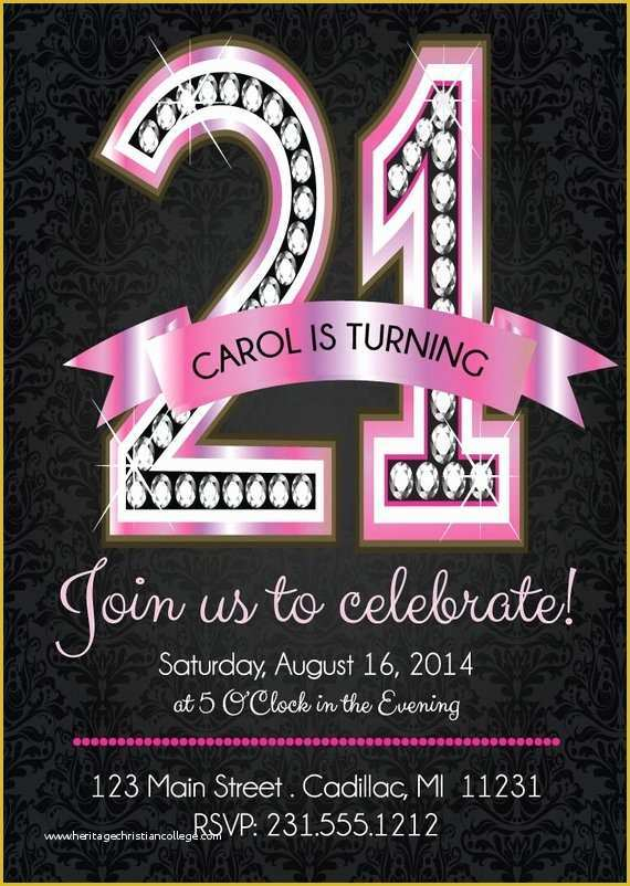 21st Birthday Invitation Templates Free Printable Of 21st Birthday 