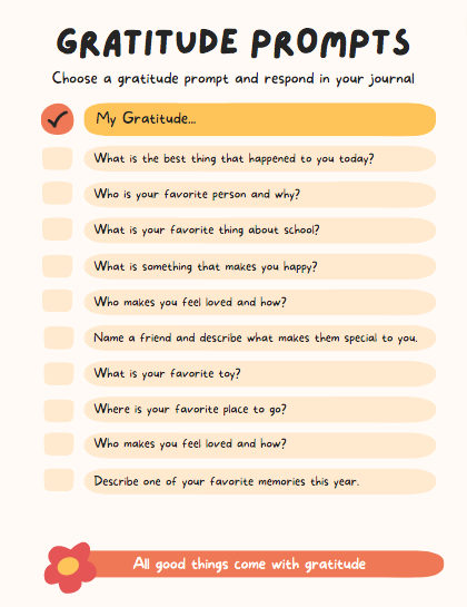 30 Gratitude Prompts And Journal For Kids The Educators 39 Spin On It 