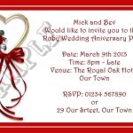40th Anniversary Invitation Templates
