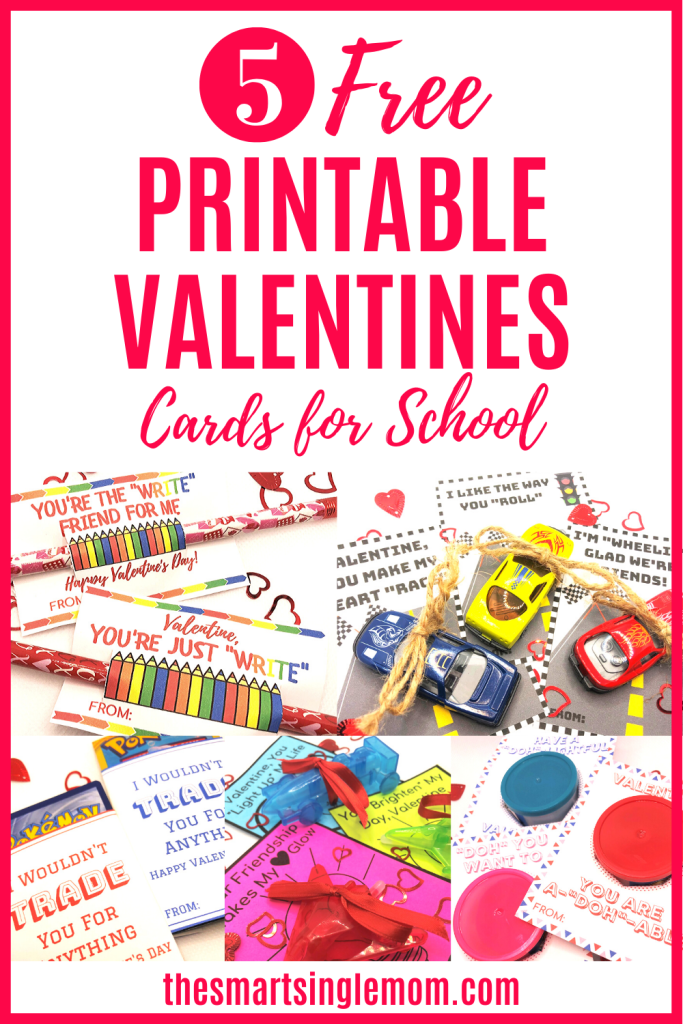 5 Free Printable Valentines Cards For School