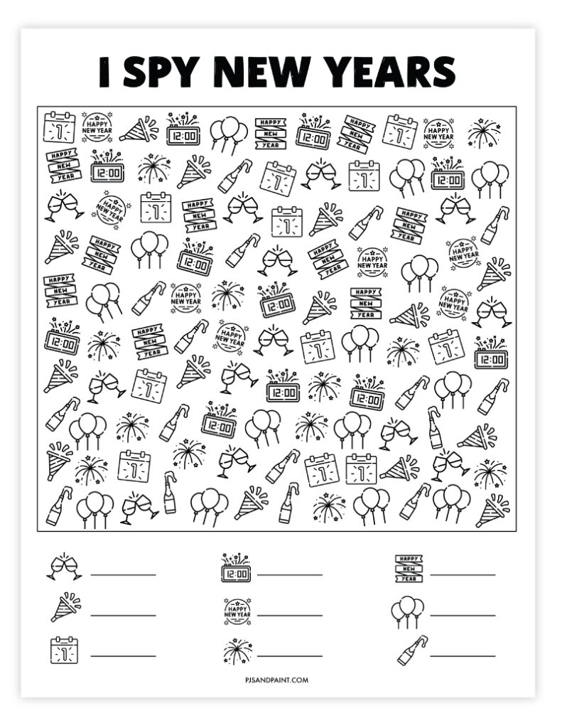 7 Free Printable New Year 39 s Games And Activities Pjs And Paint