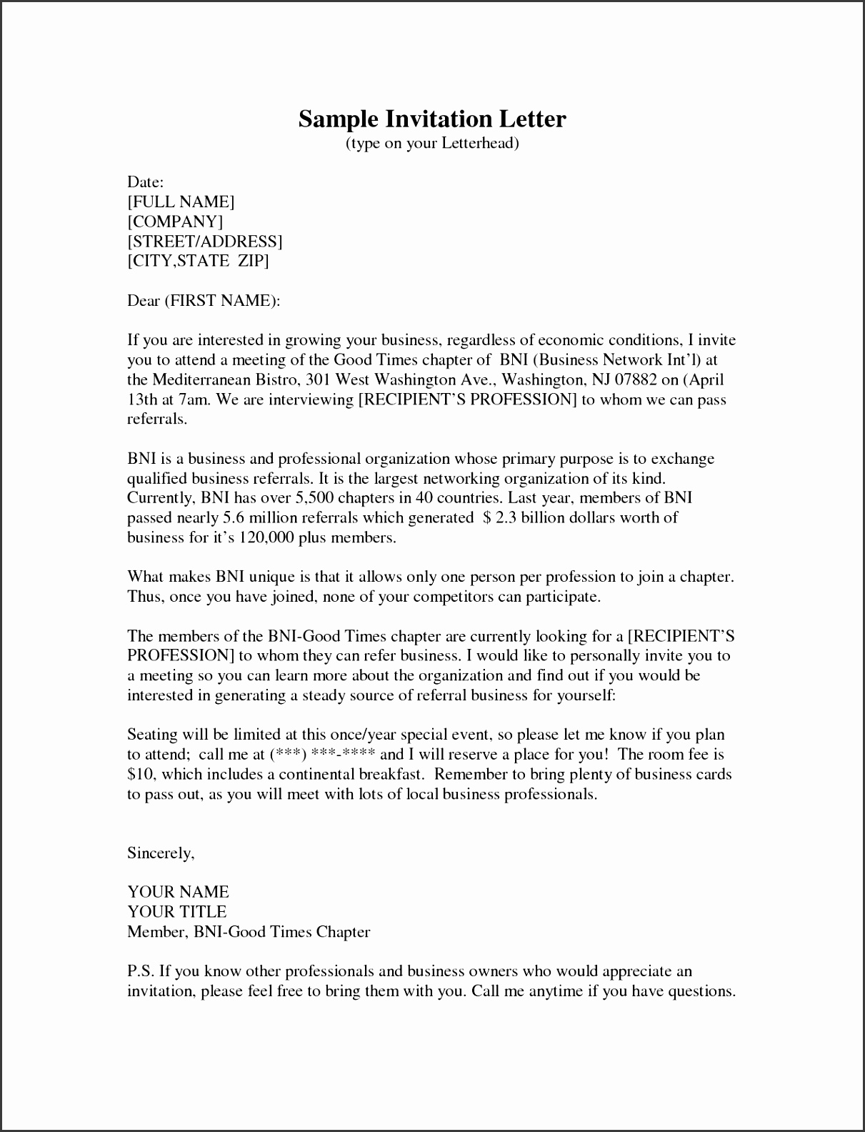 8 Business Invitation Template SampleTemplatess SampleTemplatess