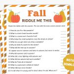 Autumn Riddle Me This Printable Game Family Fall Game Printable