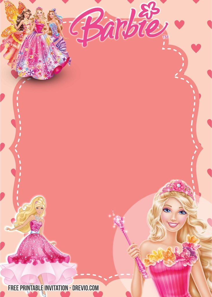 invitation template barbie