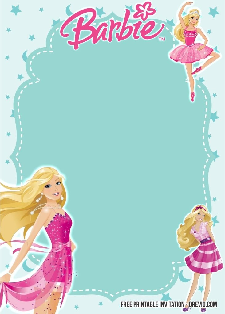 Barbie Invitation Template