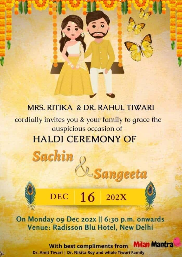 Beautiful Haldi Kumkum Invitation Template For Download