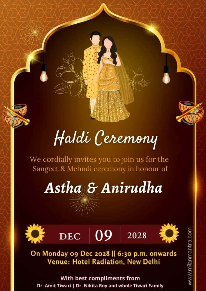 haldi kumkum invitation template free download word
