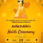 Beautiful Haldi Kunku Invitation Card Based On Haldi Theme