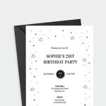 Black And White Birthday Party Invitation Template Download In Word