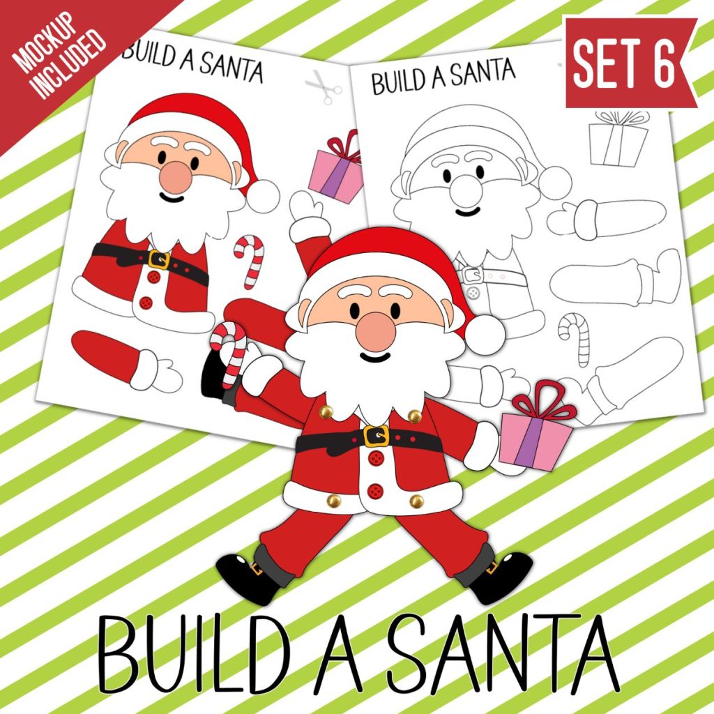 Build A Santa Printable Craft Kit Set 6 Surf And Sunshine Designs
