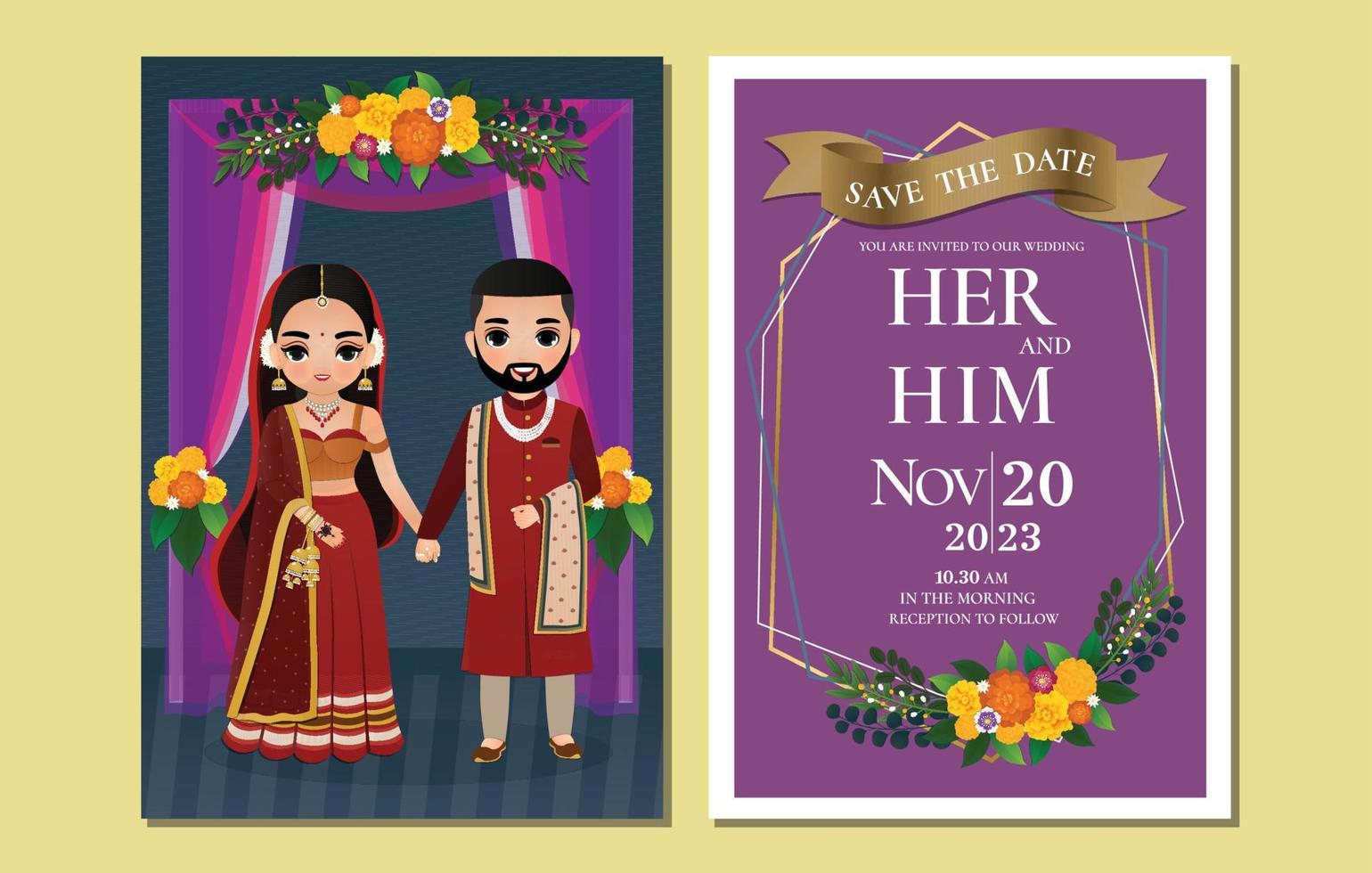 Cartoon Wedding Invitation Card Template Free Infoupdate