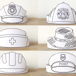 Community Helpers Paper Hats Career Day Printable Paper Coloring Craft