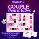 Couple Board Game Printable Board Game Couple Drink Game Date