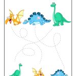 Easy Dinosaur Tracing Matching Worksheet Woo Jr Kids Activities