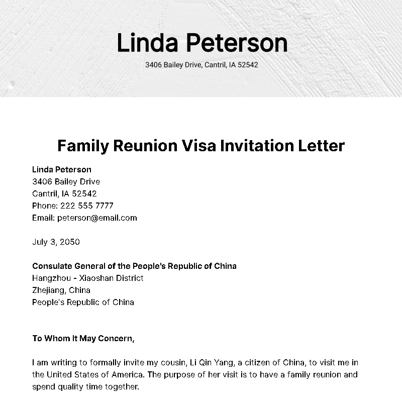 Family Reunion Invitation Letter Exles Infoupdate