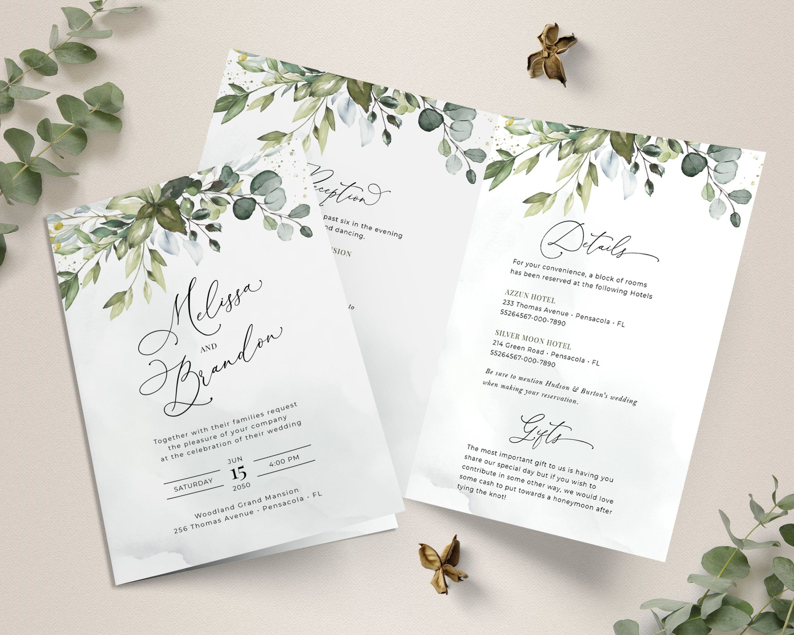Folded Wedding Invitation Template Printable Word Searches