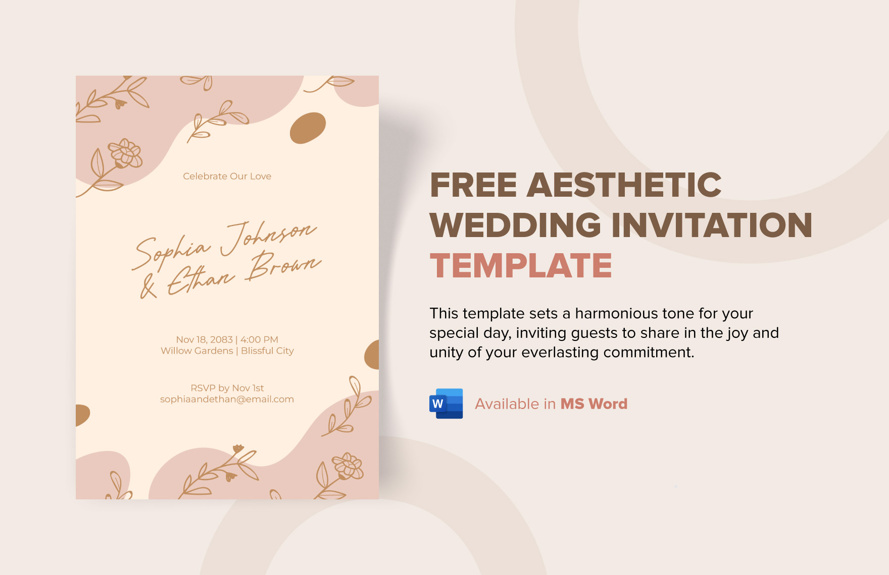 Free Aesthetic Invitation Template Download In Word Illustrator PSD