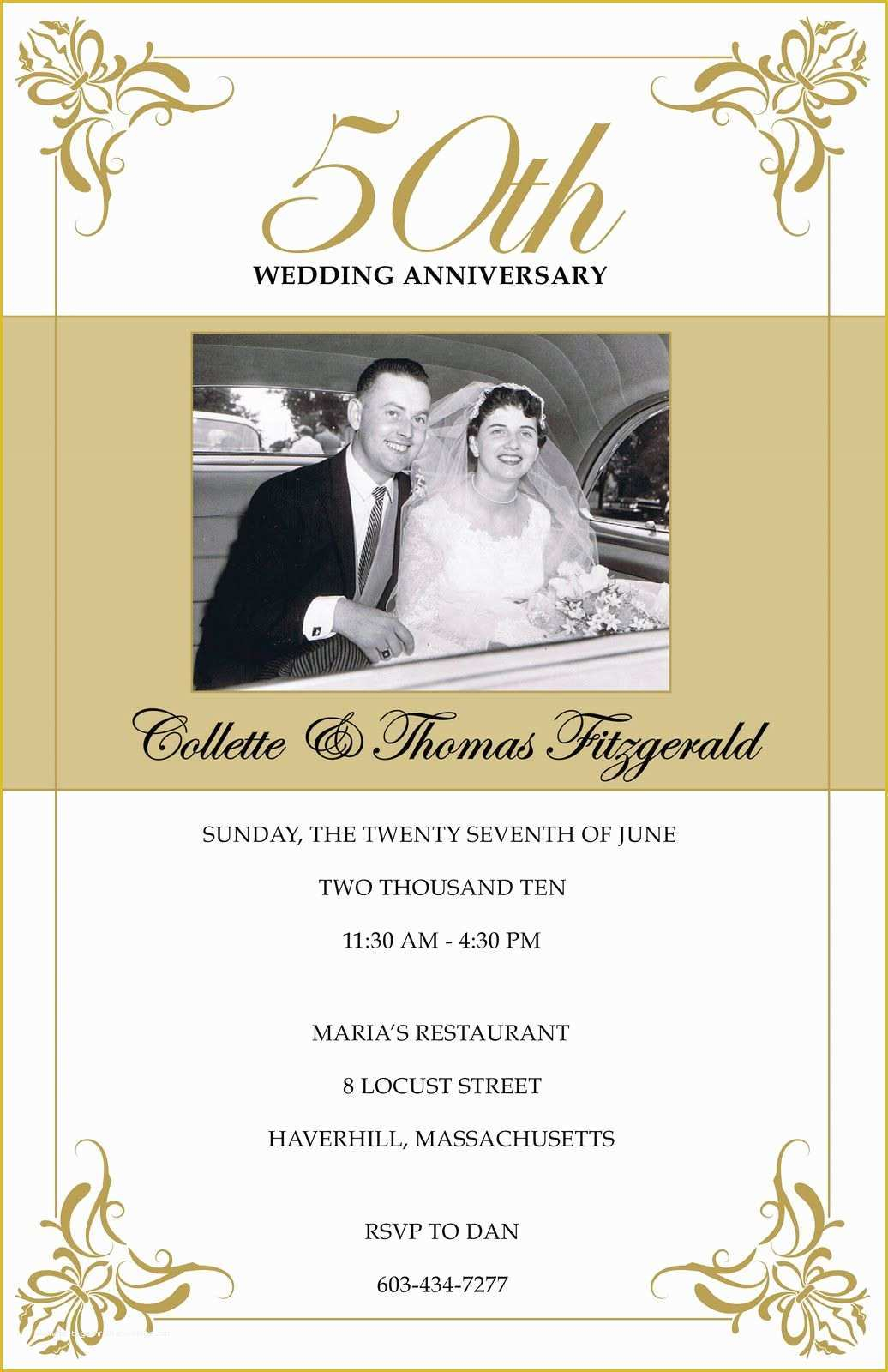 Free Anniversary Invitation Templates Of Golden Wedding Anniversary 