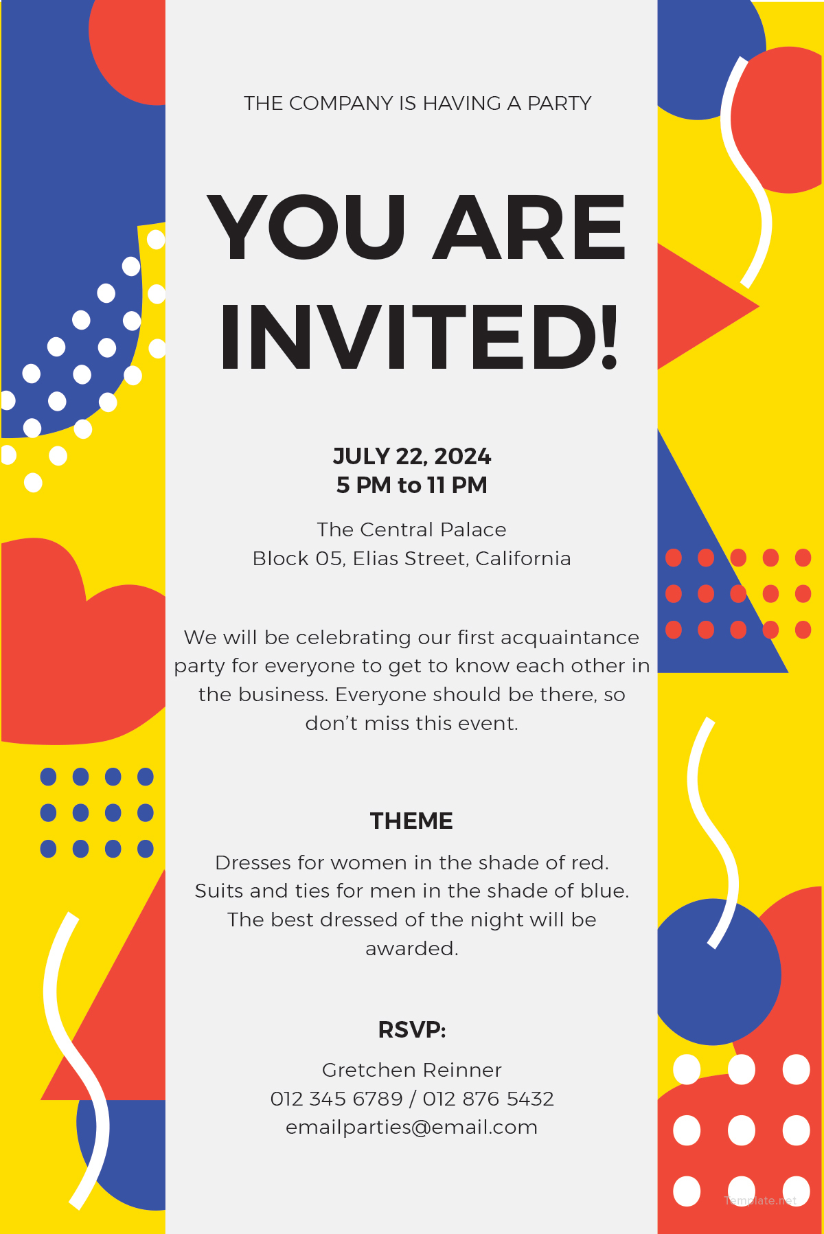 Free Email Party Invitation Template In MS Word Publisher Illustrator