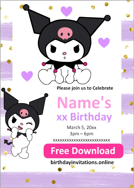  FREE HELLO KITTY Birthday Invitations Template Online