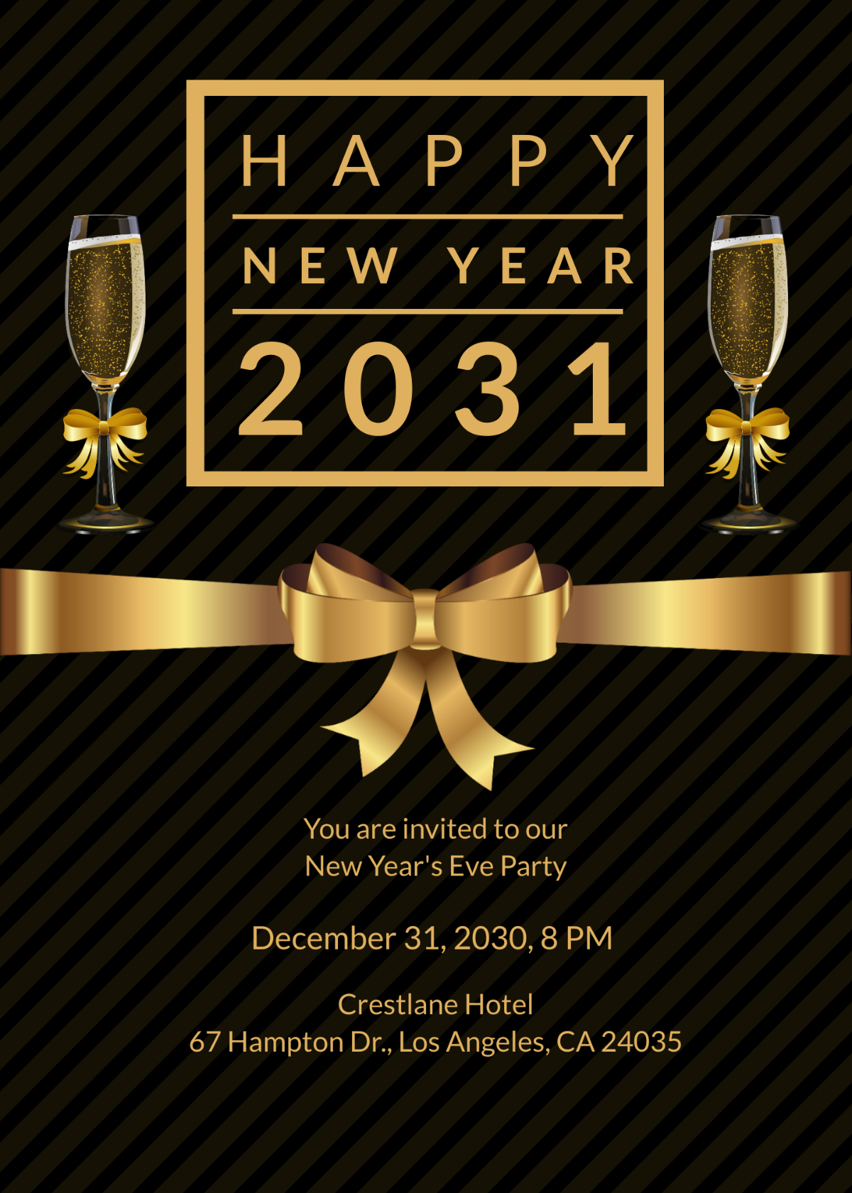 Free New Year Party Invitation Edit Online Download Template