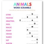 Free Printable Animals Word Scramble Games For Kids Printable Games