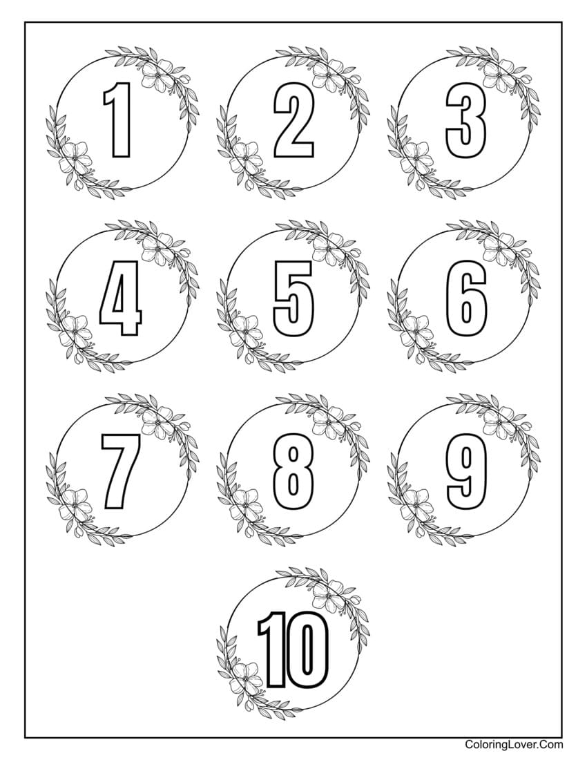 Free Printable Coloring Pages For Toddlers Numbers Infoupdate