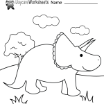Free Printable Dinosaur Coloring Worksheet For Preschool