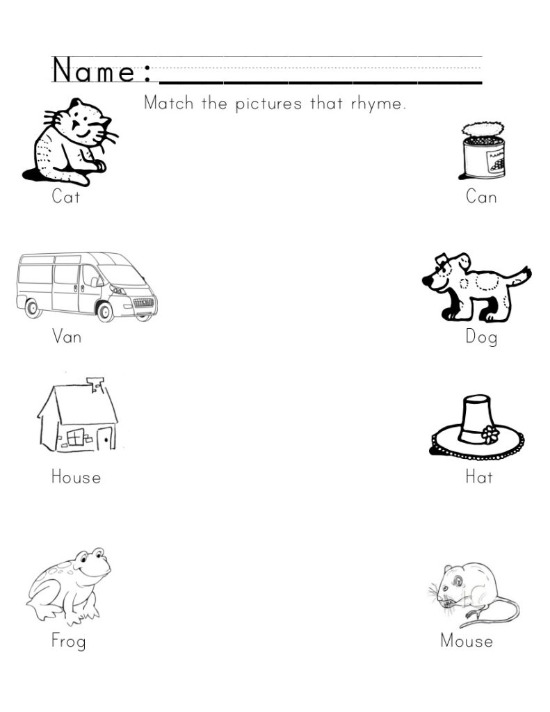 Free Printable Rhyming Worksheets For Preschoolers