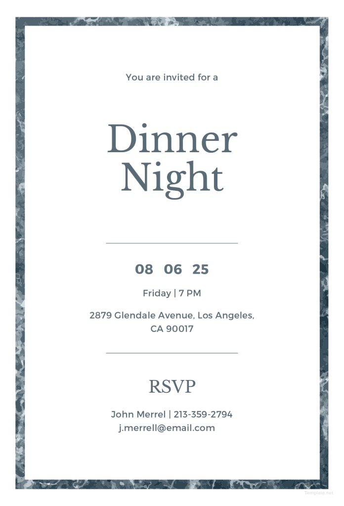 Free Sample Dinner Invitation Template In Adobe Illustrator Template