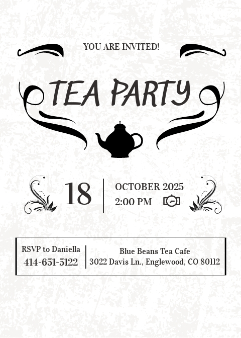 invitation template tea party