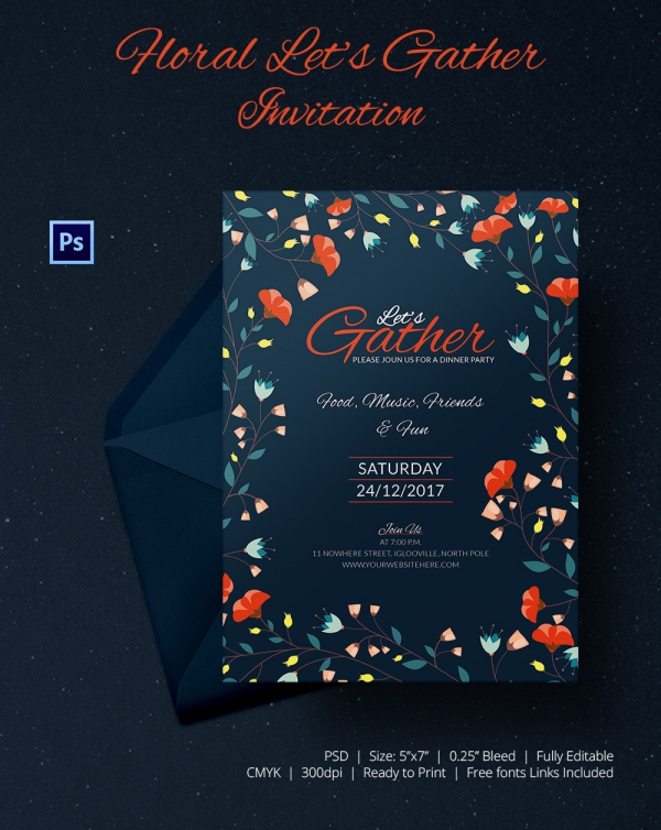 Get Together Invitation Template 25 Free PSD PDF Formats Download 