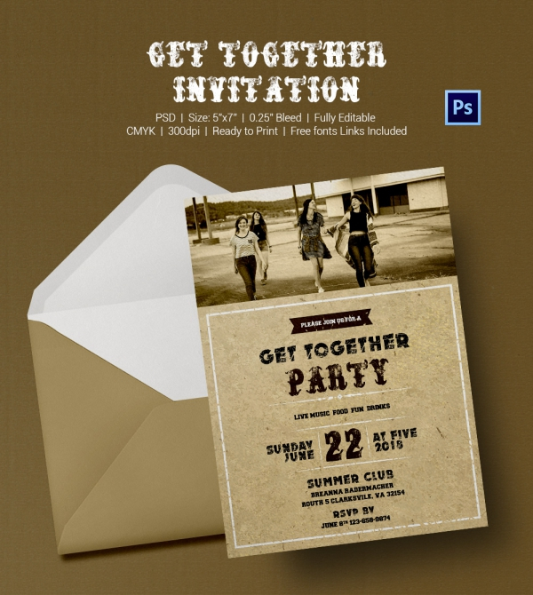 get together invitation templates free word free download