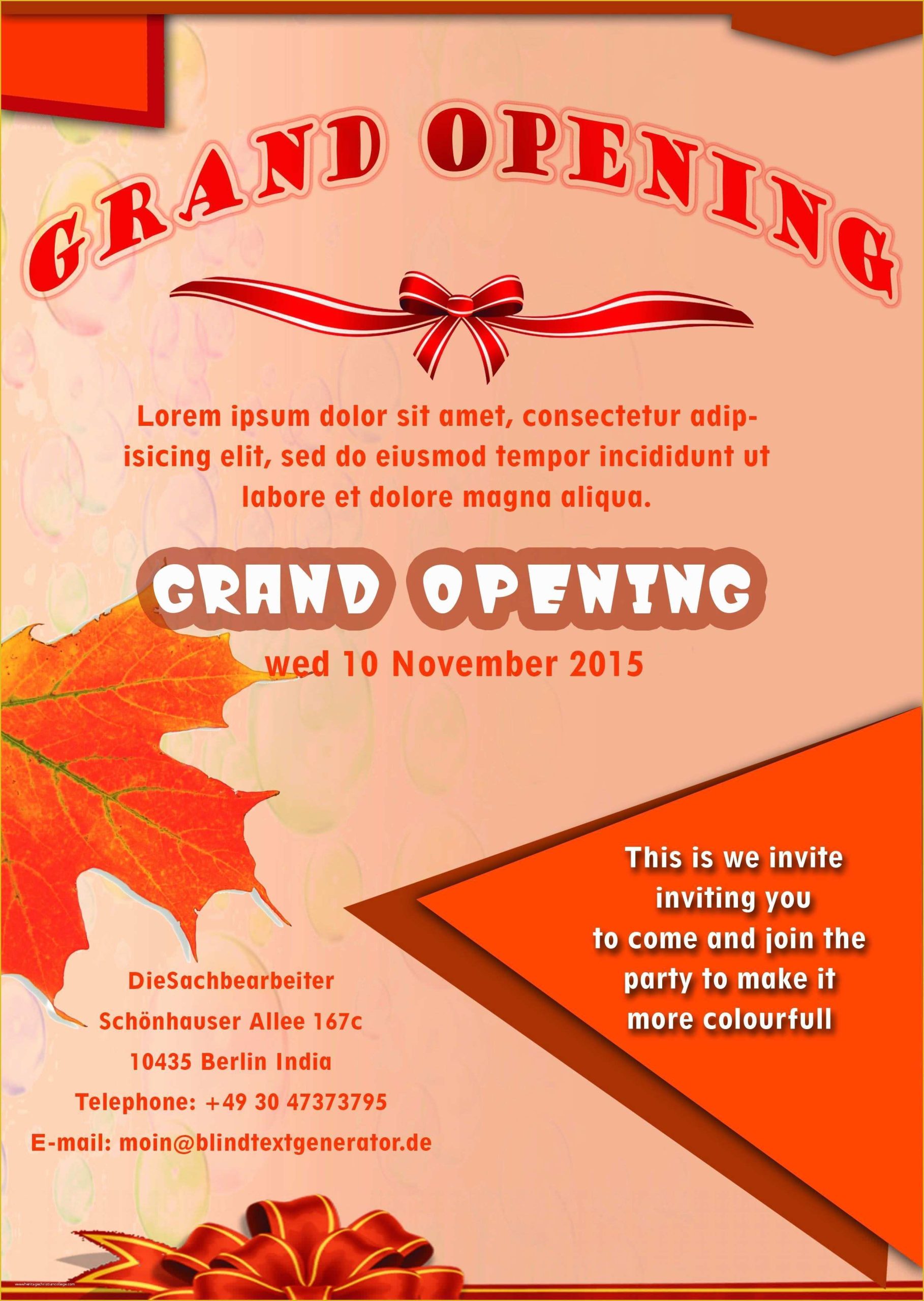 Grand Opening Invitation Template Free Of 20 Grand Opening Flyer 