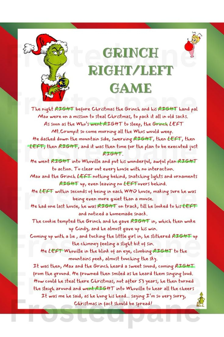 Grinch Right Left Game
