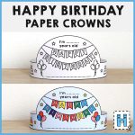 Happy Birthday Paper Crown Printable Coloring Craft Activity Template
