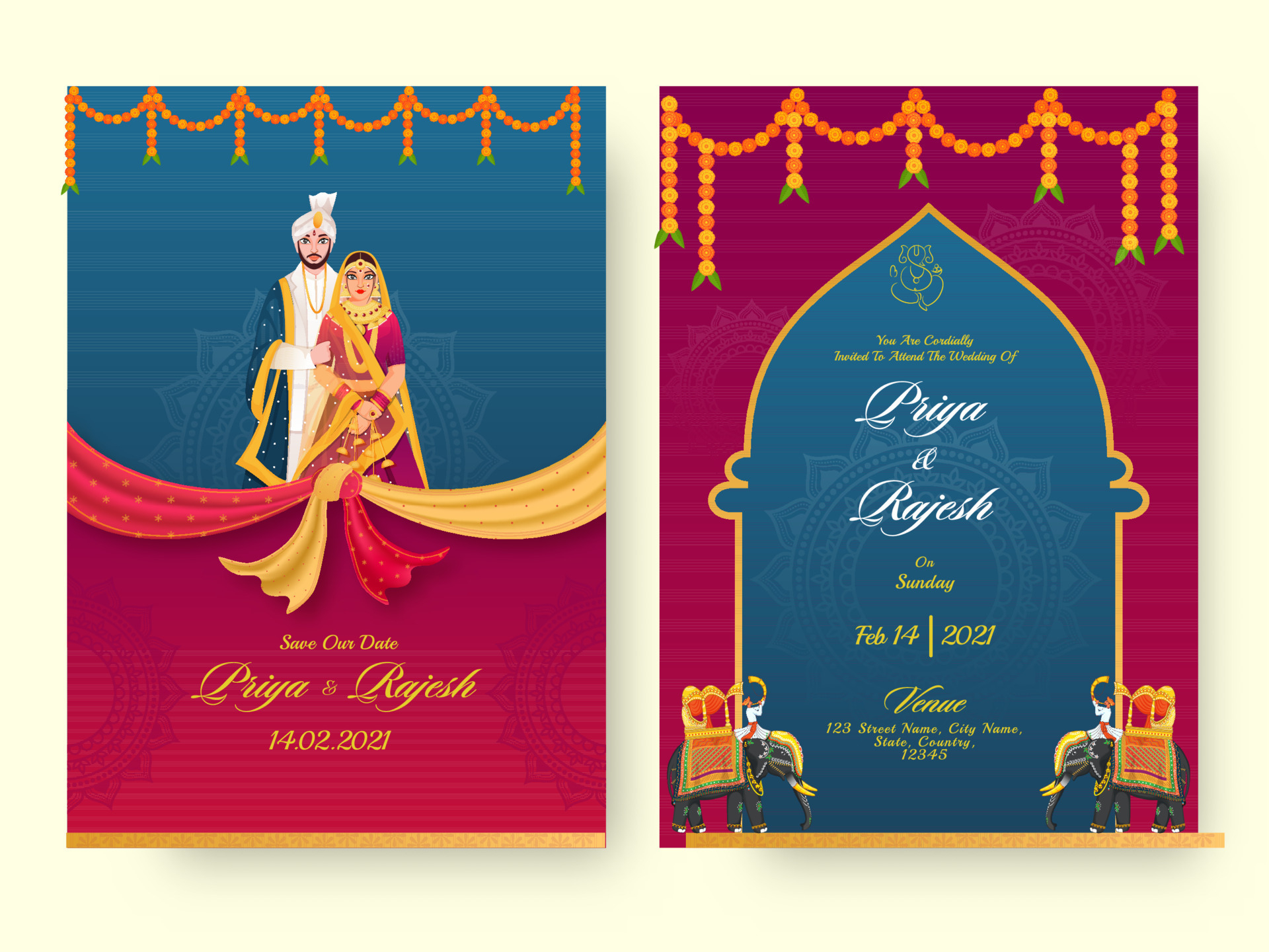 Hindu Wedding Invitation Card Template Free Infoupdate