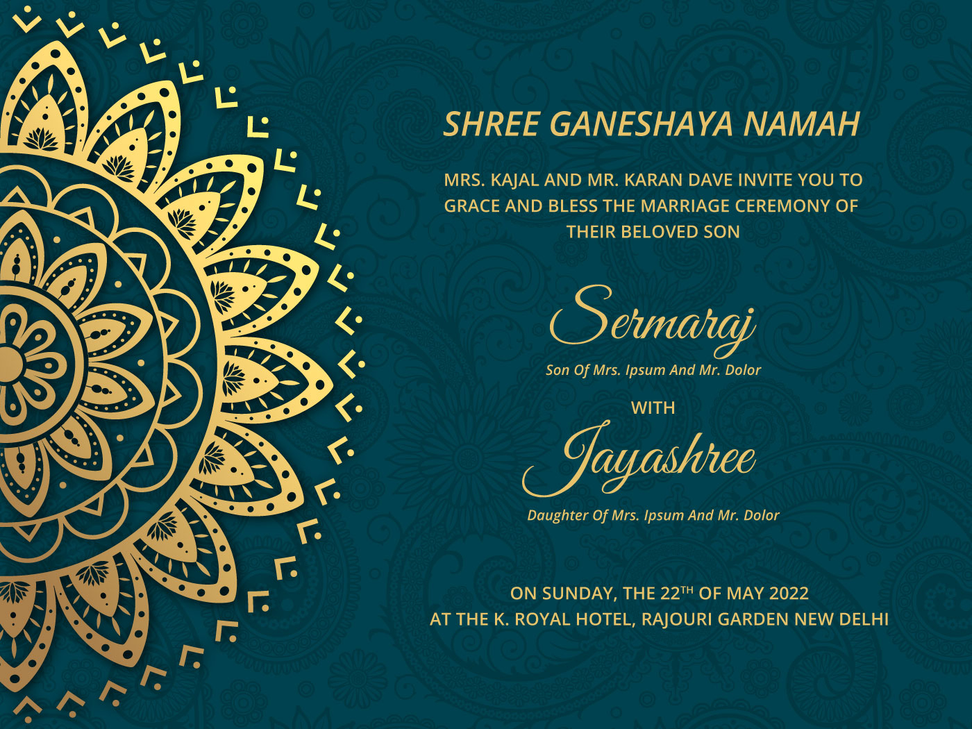 Hindu Wedding Invitation Vector Art Icons And Graphics For Free Download