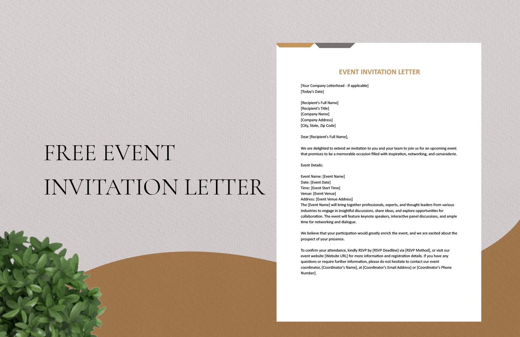 invitation letter for event template