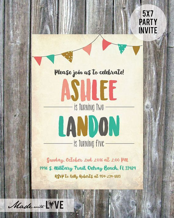 joint birthday invitation templates free