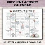 Kids 40 Days Lenten Calendar 2025 Lent Activity Calendar For Kids Ash