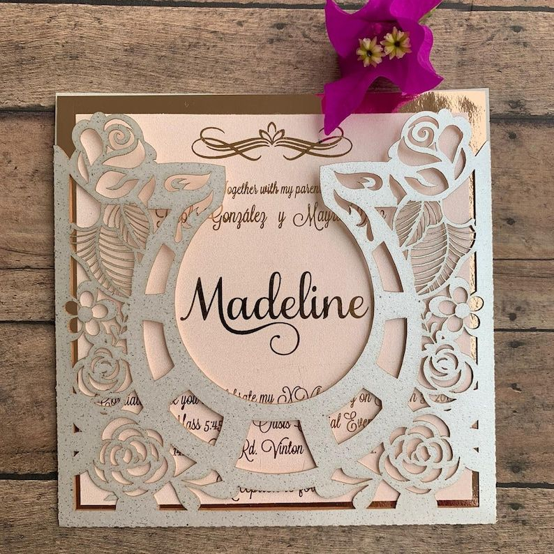 Laser Cut Invitation Template Horseshoe Etsy Quinceanera Planning Mexican Wedding 