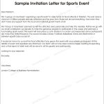 Letter Of Invitation To Sports Event