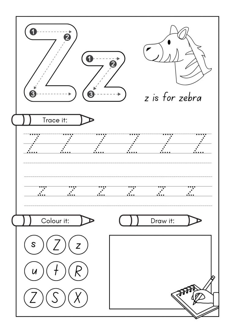 Letter Z Activities For Toddler Preschool Kindergarten Printable PDF