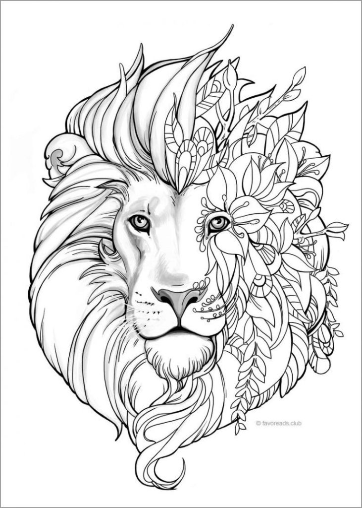 Lion Head Coloring Pages For Adults ColoringBay