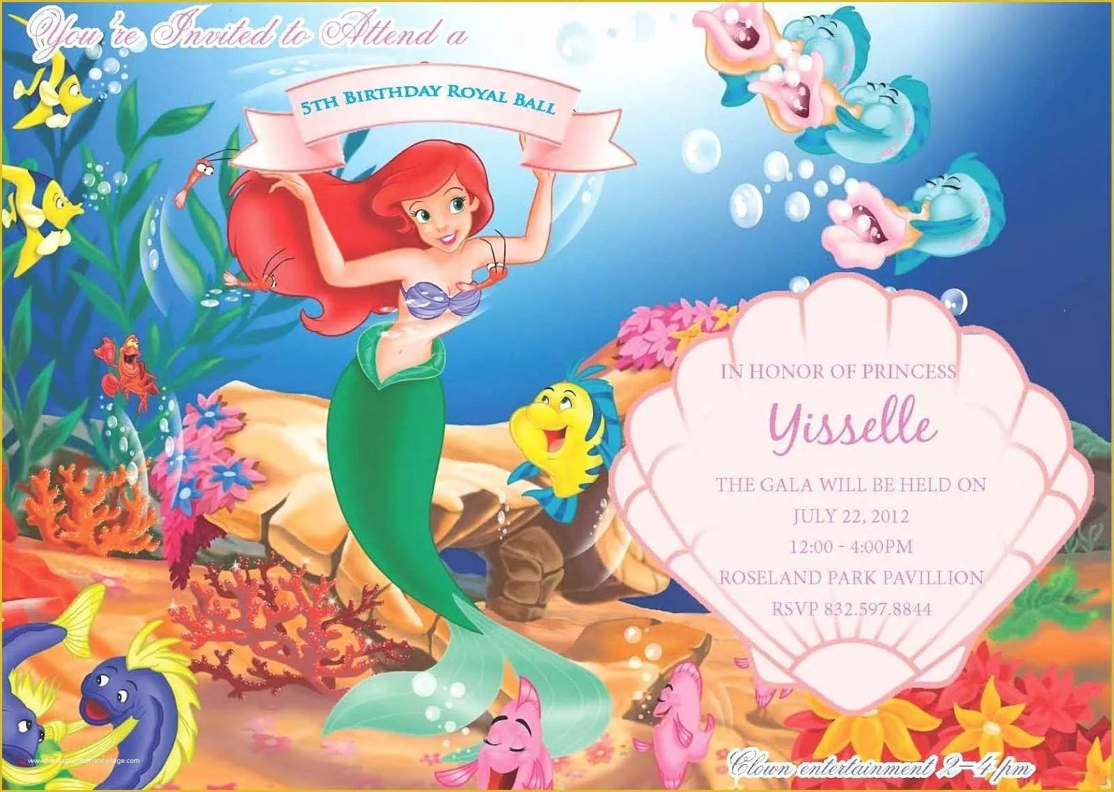 Little Mermaid Invitation Template Free