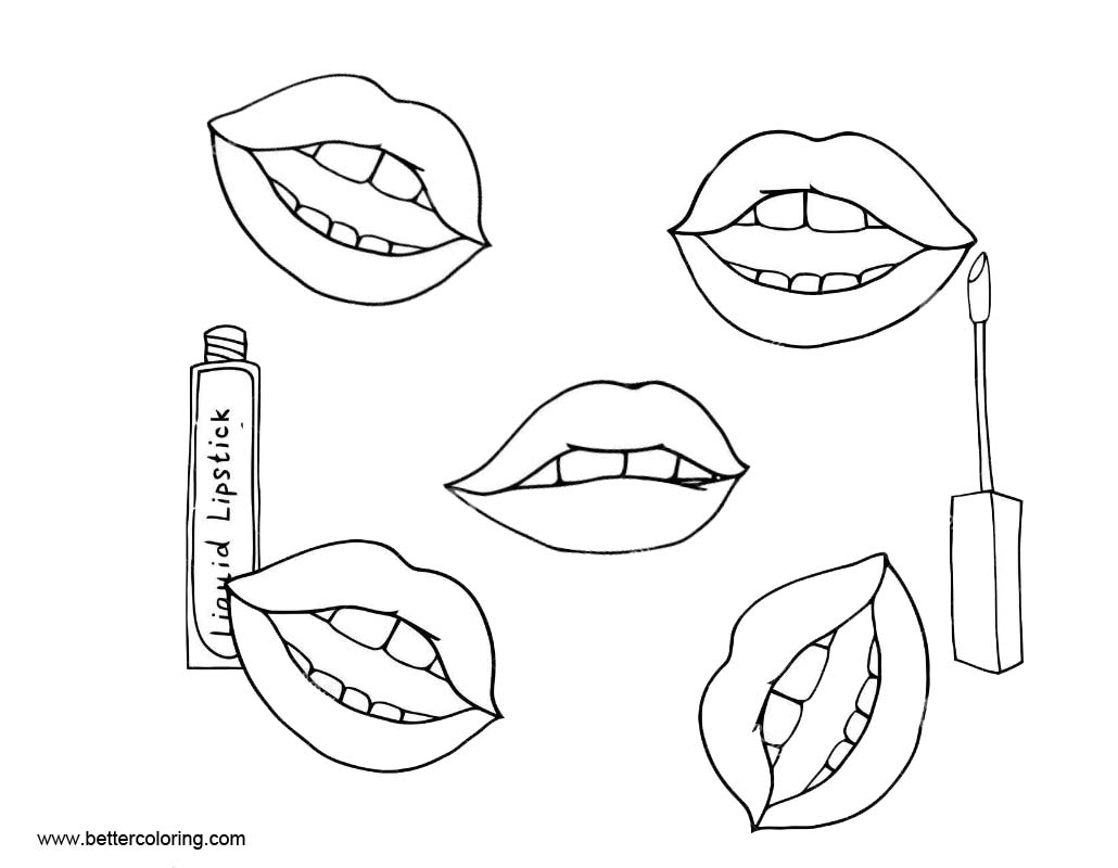 Makeup Coloring Pages Lipsticks Free Printable Coloring Pages