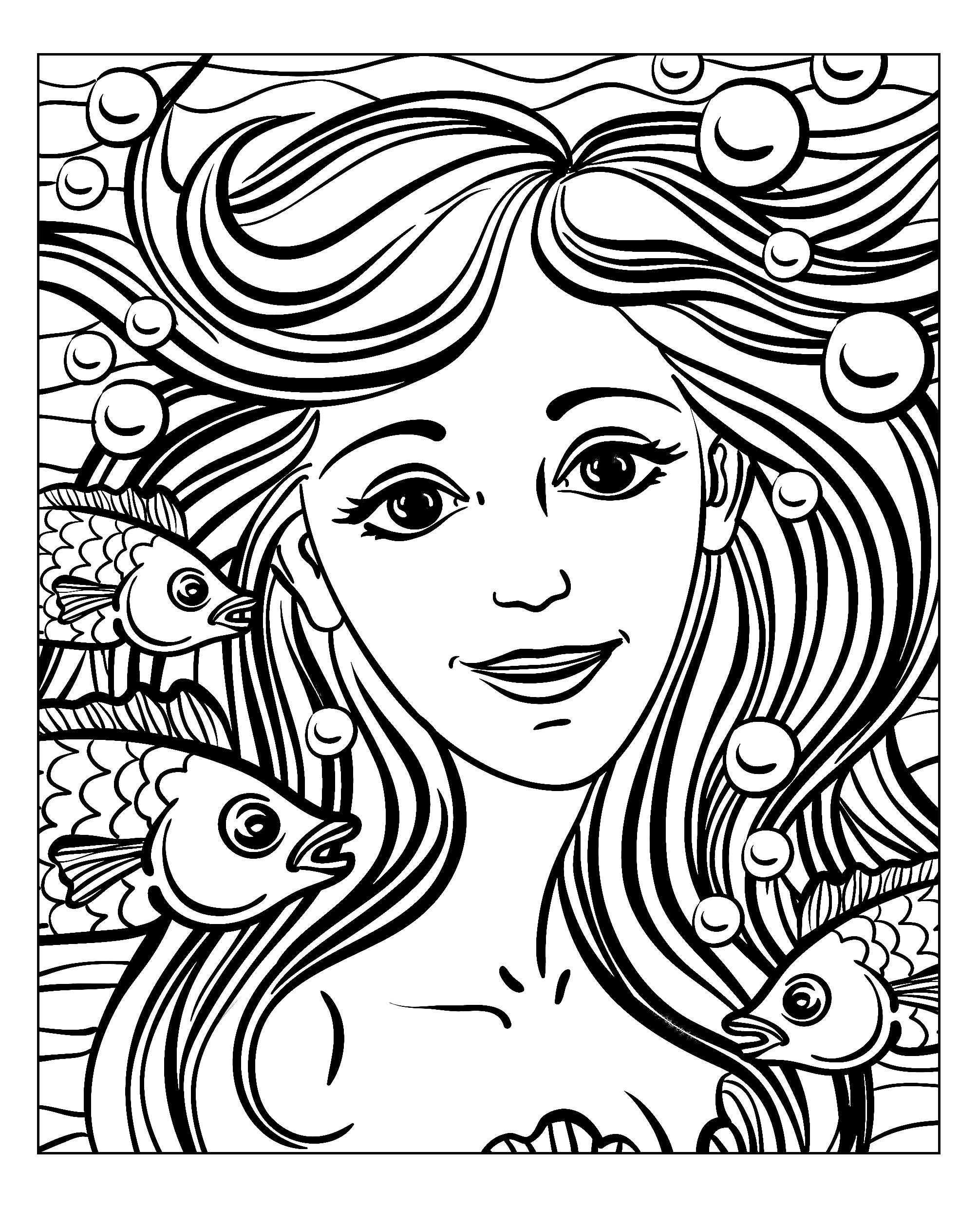 printable mermaid coloring pages for adults