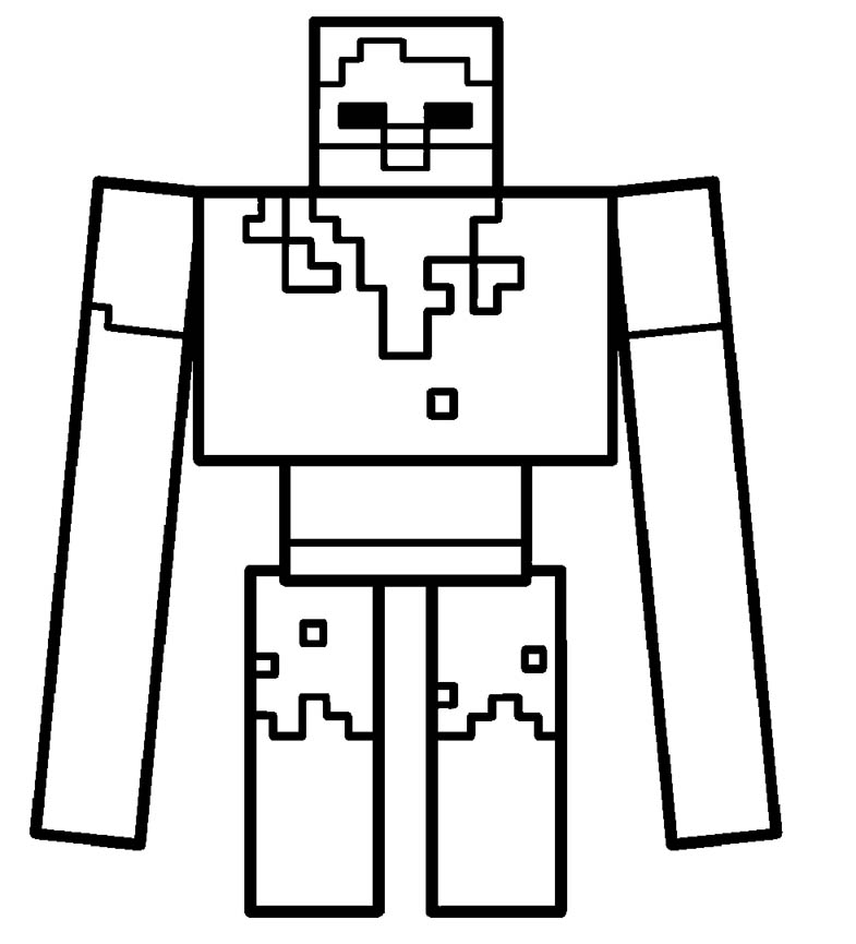 Minecraft Mutant Zombie Coloring Page Coloring My XXX Hot Girl